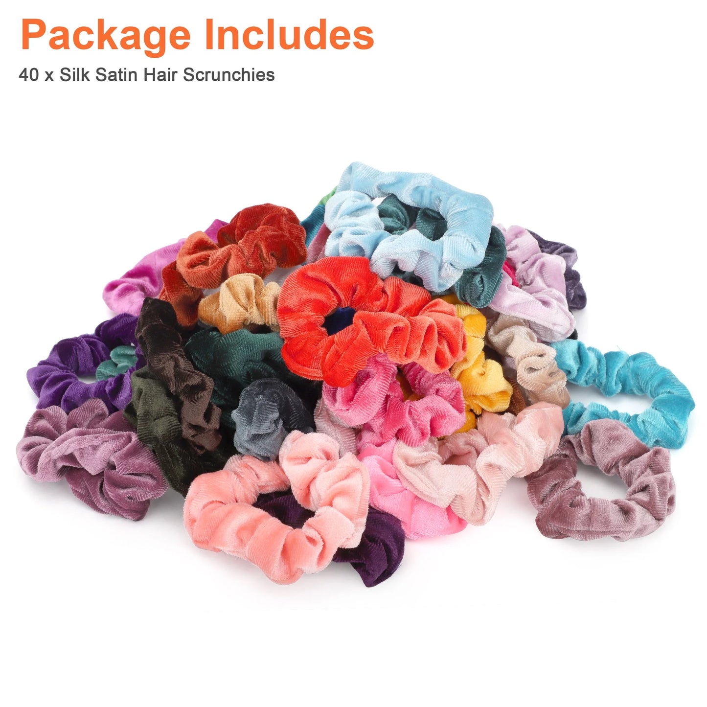 40/20Pcs Hair Scrunchies, Elastic Velvet Hair Ropes, Multicolor Hair Ties, Ponytail Holder