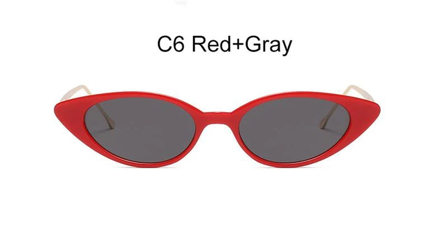 Brand New Women Small Cat Eye Sunglasses Ladies Summer Vintage Red Pink Cute Glasses Retro Cat Eye Eyewear Oculos De Sol UV400