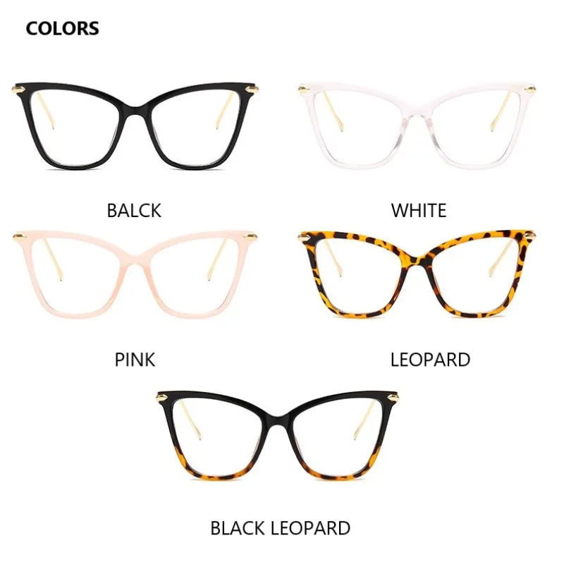 Ladies Cat Glasses Frames Women Sexy Oversized Metal Frame Brand Designer Optical Glasses Fashion Computer Office Glasses