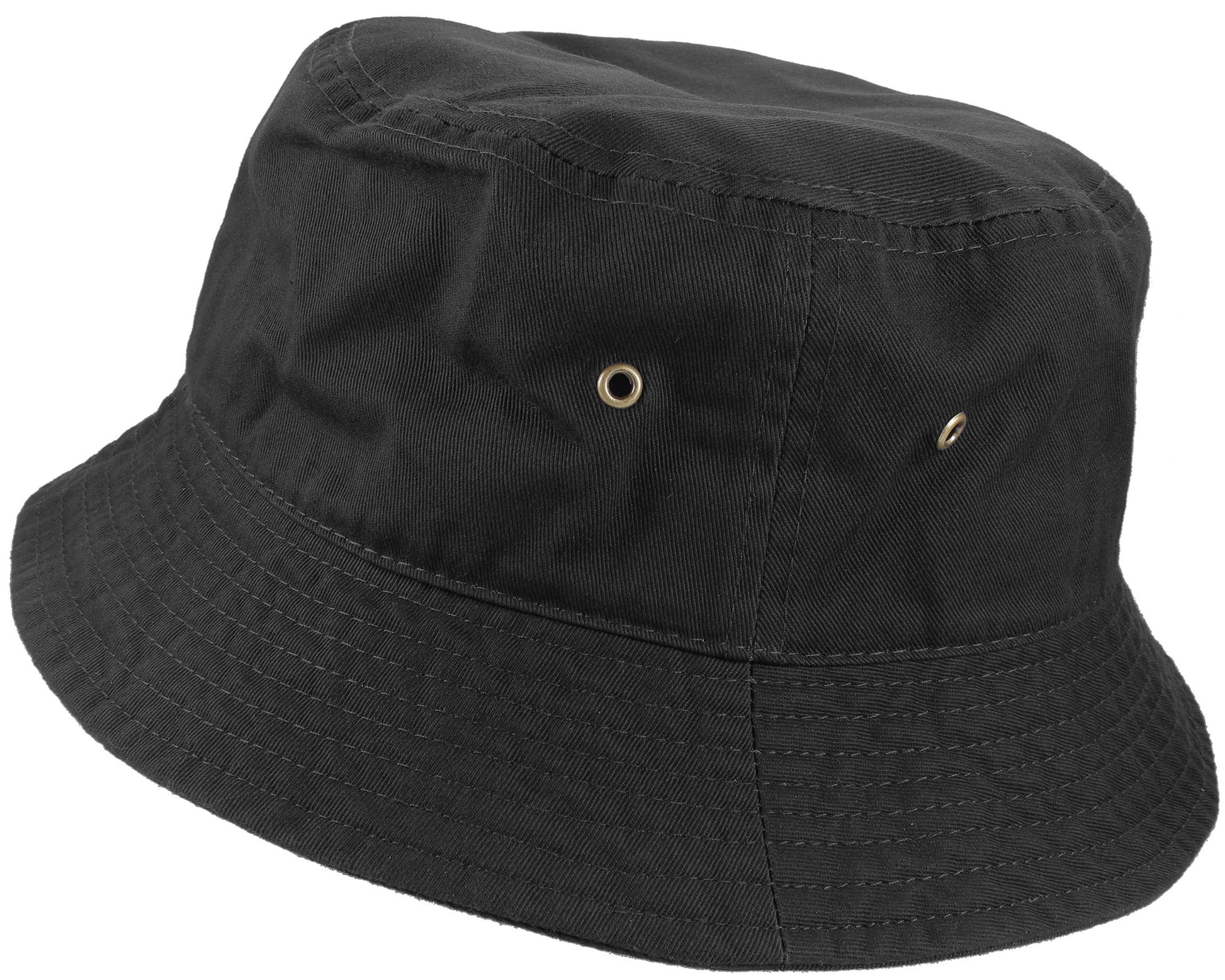 Bucket Hat 100% Cotton Packable Summer Travel Cap. 2PC: Gray / Putty-S/M