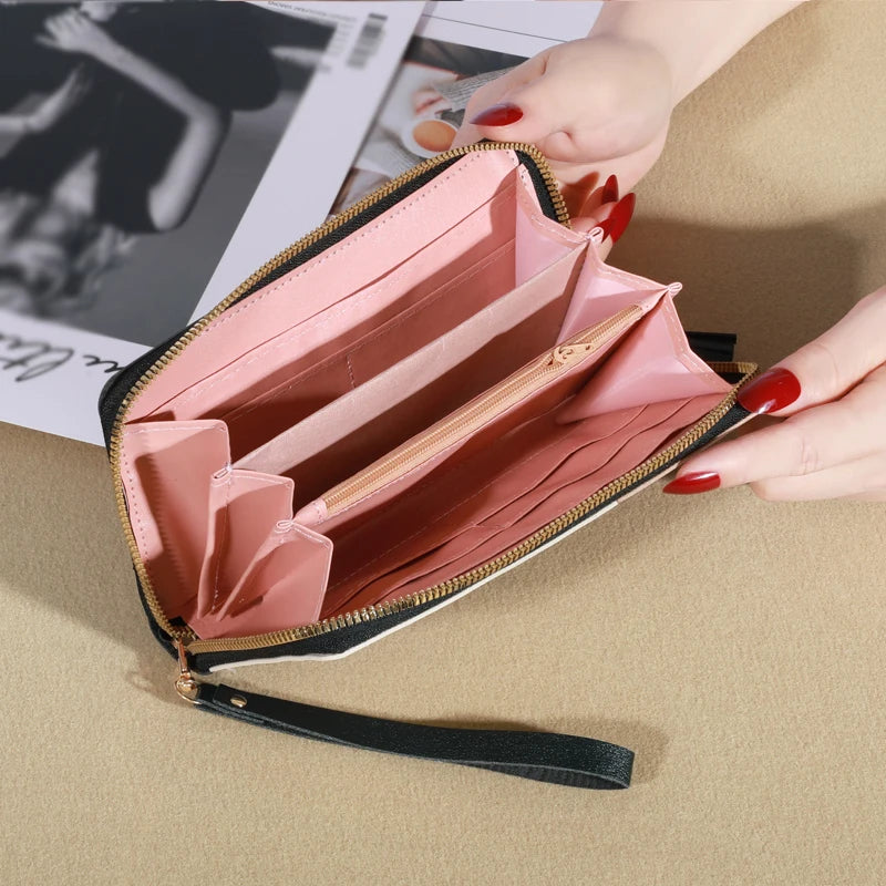 Fashion Wallets Zipper Coin Purse Lady Long Short Purses Handbags Women Clutch Cards Holder PU Leather Moneybag Billfold Wallet