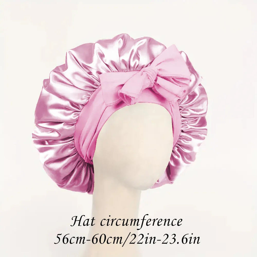 Satin Bonnet Silk Bonnet Adjustable Bonne for Sleeping Hair Bonnet with Tie Band Bonnets for Women Men