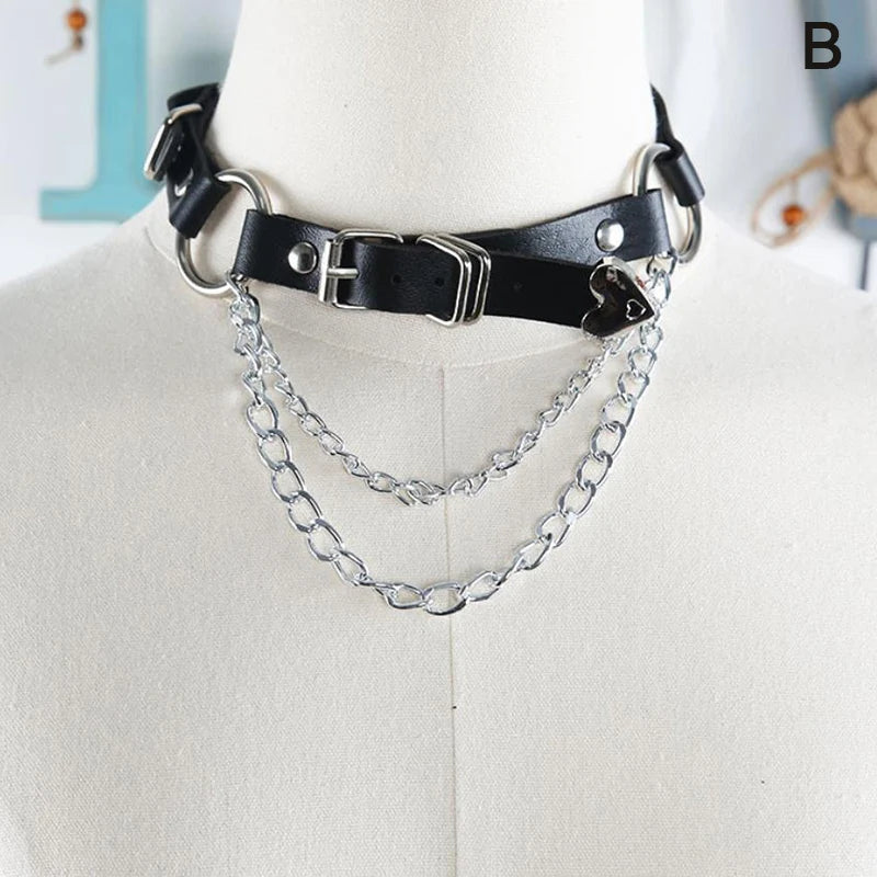 1Pcs Unisex Women Adjustable Chain Belt Punk Hip-Hop Belt with Chain Gothic Leather Waist Belt for Women Female Punk Belt