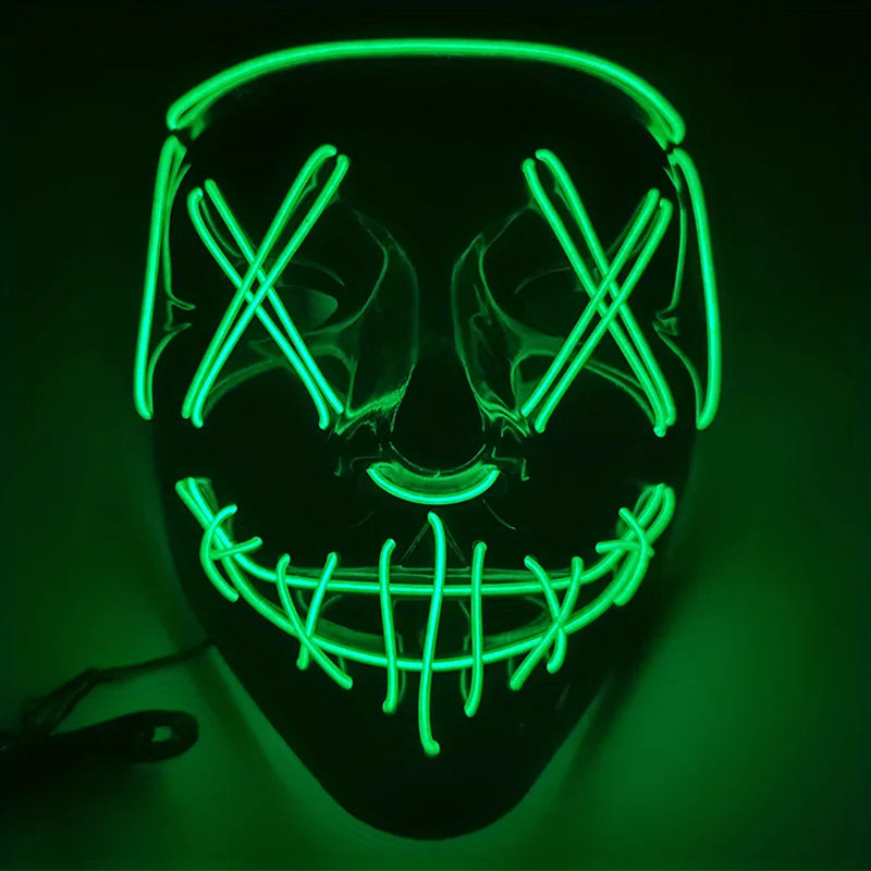 Halloween Mask LED Light up Full Face Mask,Holiday Cosplay Halloween Costume Masquerade Party, Carnival, Gift