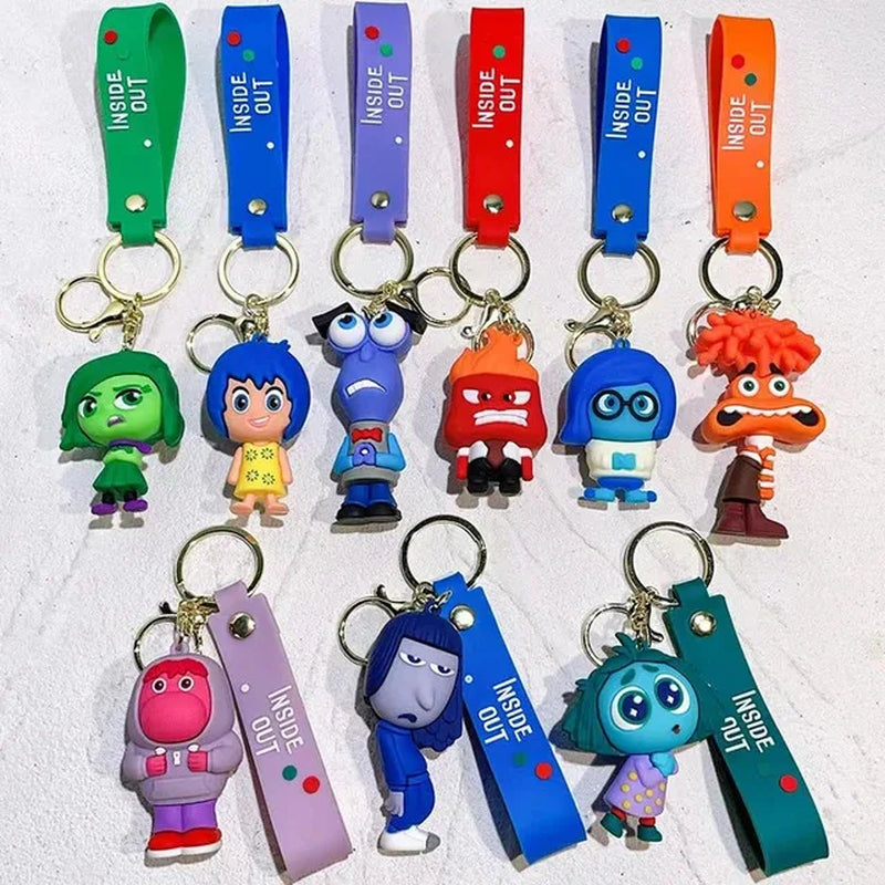 Inside Out 2 Keychain Kawaii Pendant Personality Creative Anime Anxiety Ennui Envy Cute Girls Bag Car Keychain Toys Gifts