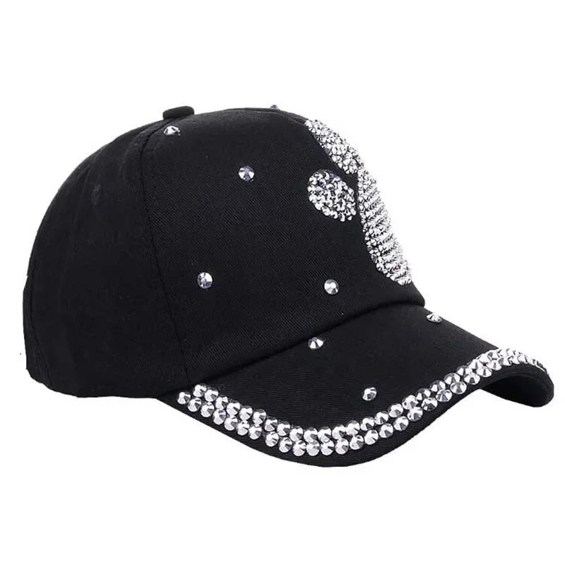 Footprints Printed Luxury Woman Caps Y2K Leisure Hip-Pop Rhinestone Hat Fashion Parent-Child Baseball Cap Outdoor Sports Cap