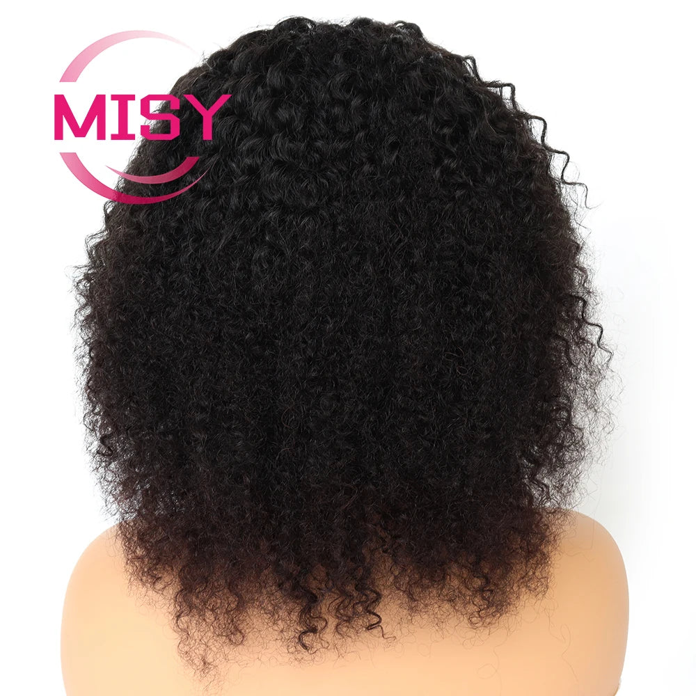 4*4 Closure Wig Human Hair Afro Kinky Curly Wig for Black Women Human Hair Natural Color Brazilian Hair Lace Wigs