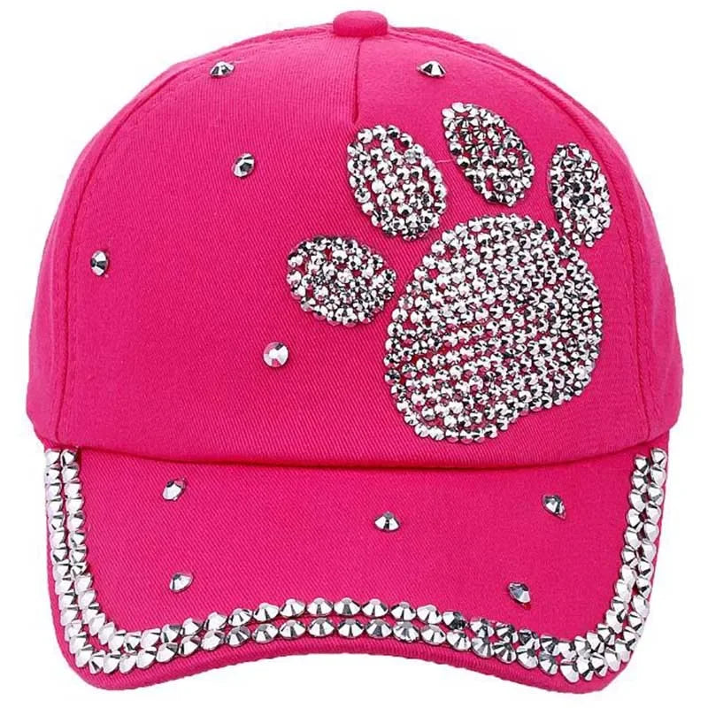 Footprints Printed Luxury Woman Caps Y2K Leisure Hip-Pop Rhinestone Hat Fashion Parent-Child Baseball Cap Outdoor Sports Cap