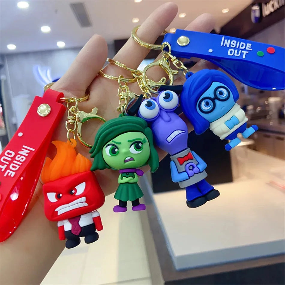 Inside Out 2 Keychain Kawaii Pendant Personality Creative Anime Anxiety Ennui Envy Cute Girls Bag Car Keychain Toys Gifts