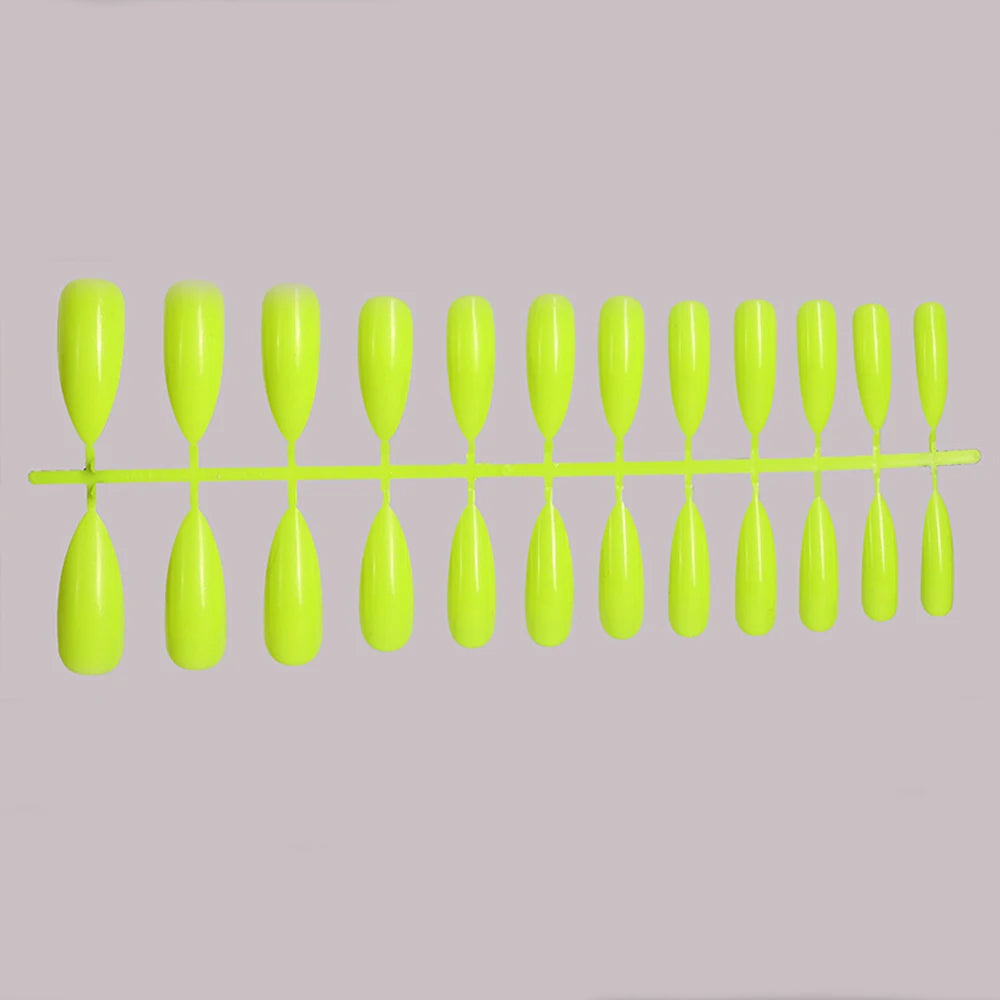 False Nails Matte 24Pcs Long Tips for 3 Pure Color Chip Gel for Nails Extensions Nail Tips Faux Ongles Fake Nails Stiletto Artif