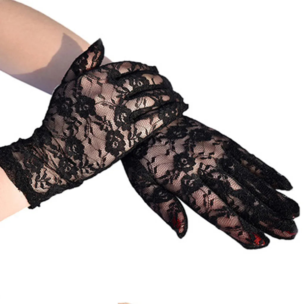 Sexy Women Gloves Hollow Out Holes Fashion Punk Goth Ladies Disco Dance Costume Fingerless Mesh Long Fingerless Gloves Mittens