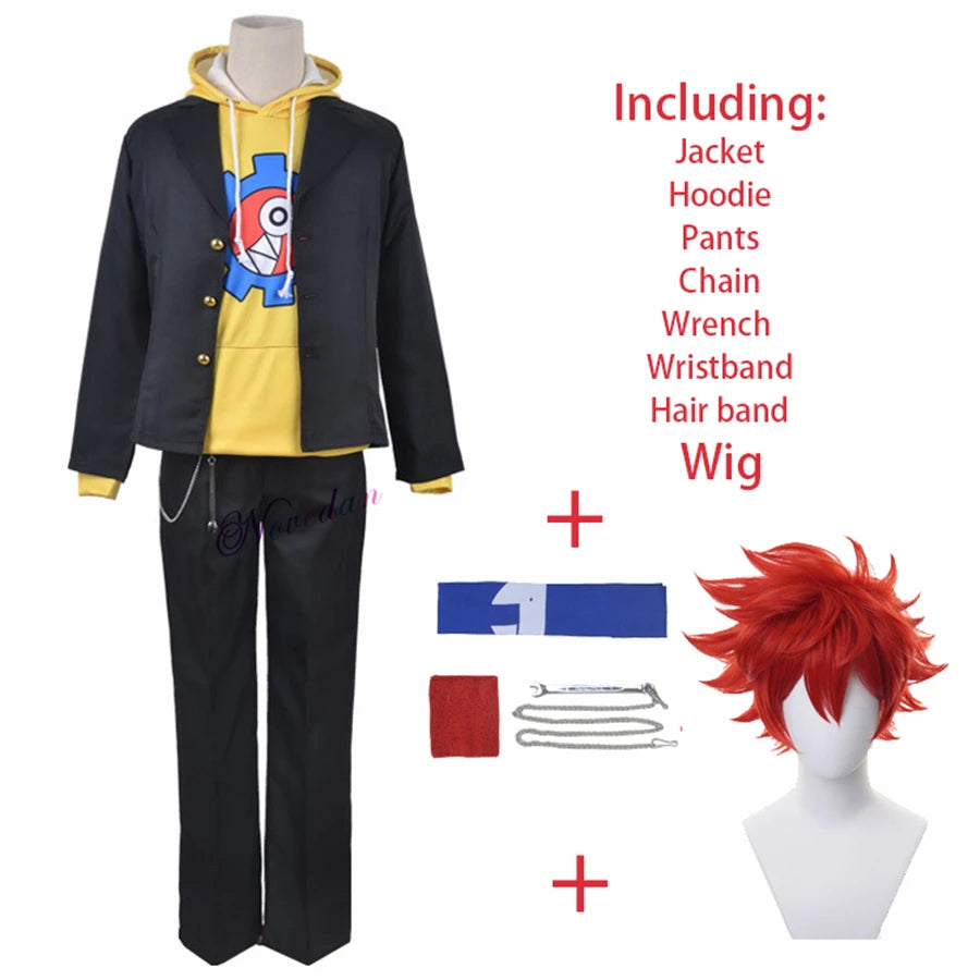 SK8 the Infinity Cosplay Reki Kyan Wig Hoodie Sweatshirt Jacket SK Eight Skateboard Uniform Suit Cosplay Costume