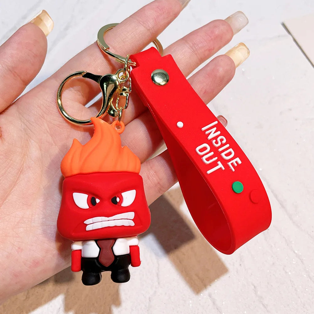 Inside Out 2 Keychain Kawaii Pendant Personality Creative Anime Anxiety Ennui Envy Cute Girls Bag Car Keychain Toys Gifts