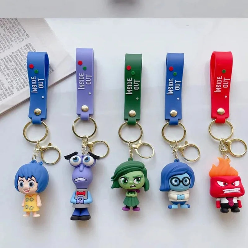 Inside Out 2 Keychain Kawaii Pendant Personality Creative Anime Anxiety Ennui Envy Cute Girls Bag Car Keychain Toys Gifts