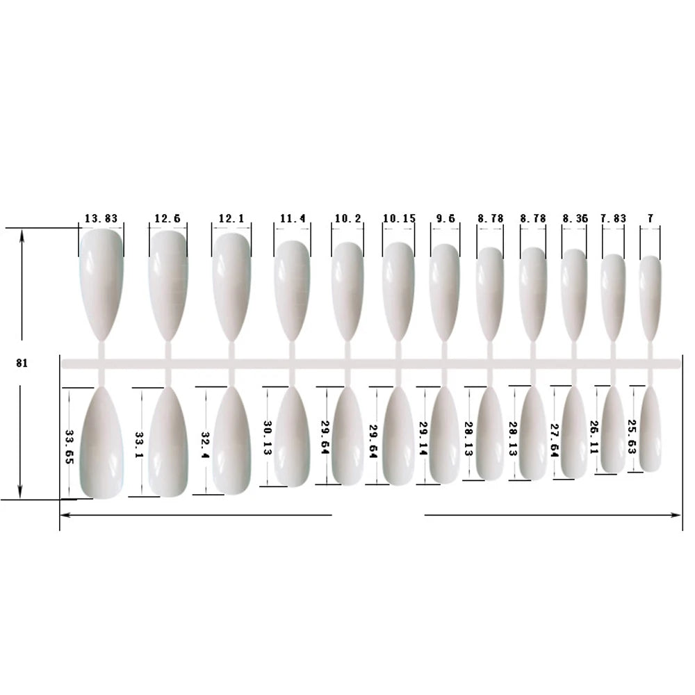 False Nails Matte 24Pcs Long Tips for 3 Pure Color Chip Gel for Nails Extensions Nail Tips Faux Ongles Fake Nails Stiletto Artif