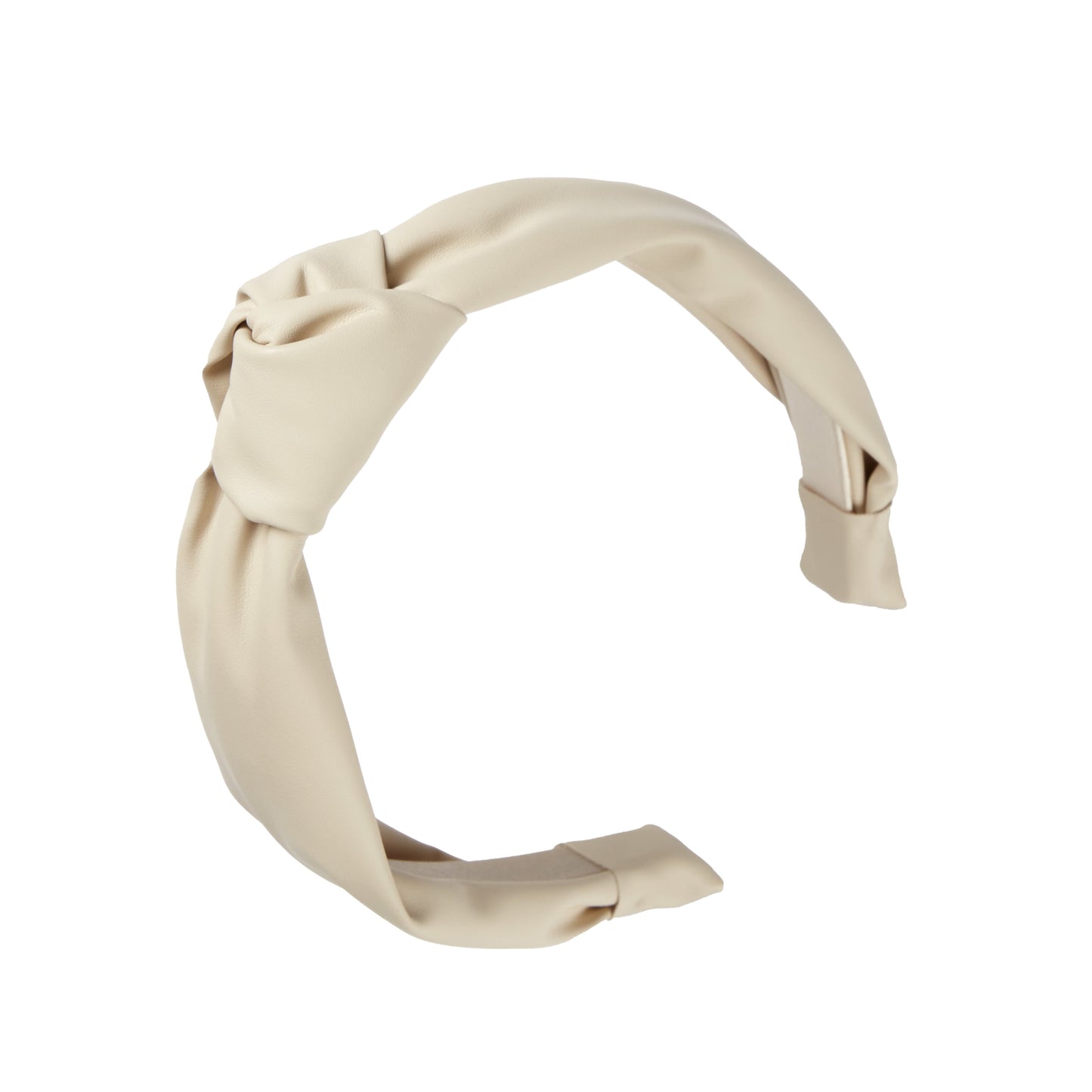 Leather Knotted Headband, Ivory, 1 Count