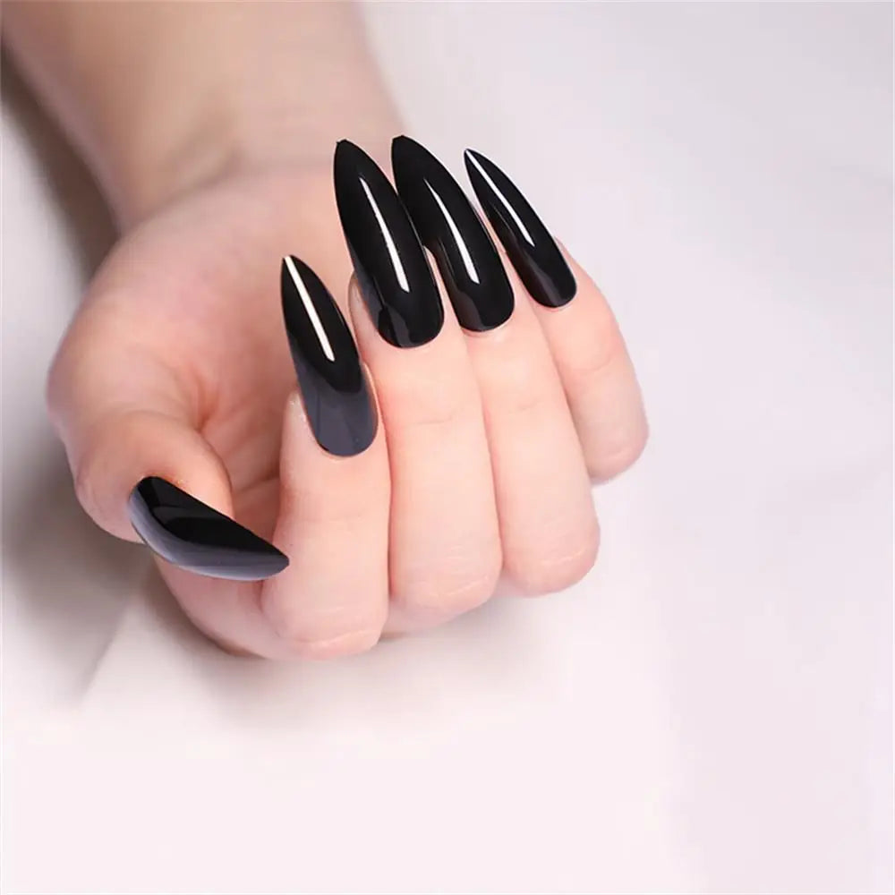 24Pcs Fake Nails Halloween Long Style Full Cover False Nails DIY Glue Press on Nails Nail Supplies for Ballerina False Nail Tip