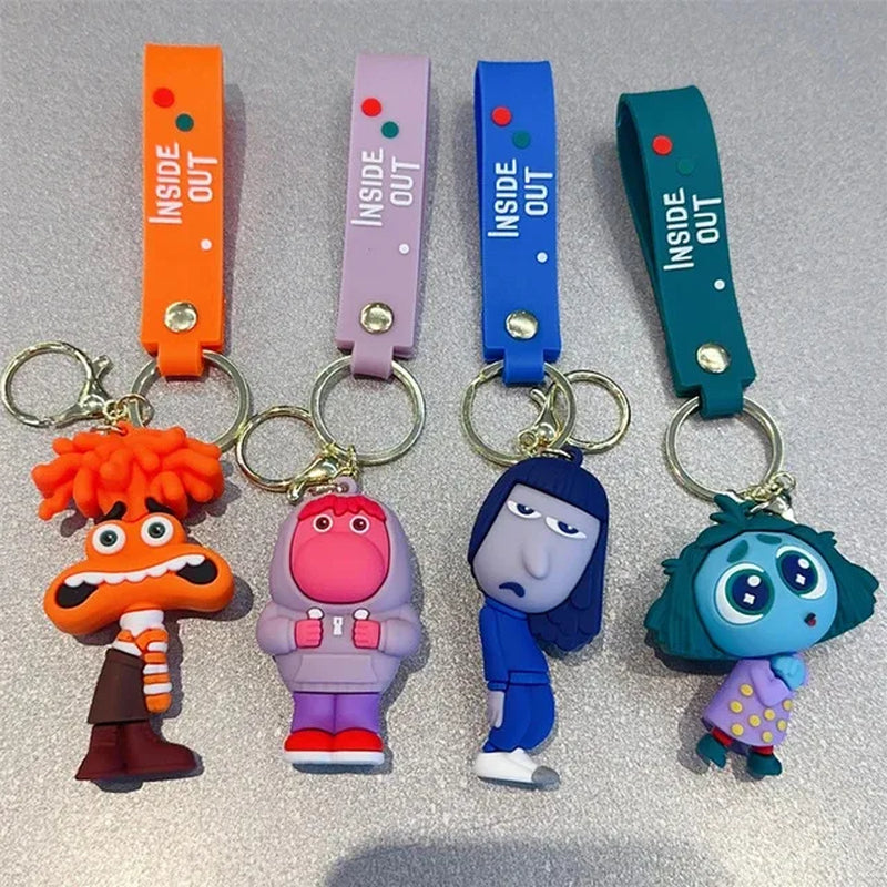 Inside Out 2 Keychain Kawaii Pendant Personality Creative Anime Anxiety Ennui Envy Cute Girls Bag Car Keychain Toys Gifts