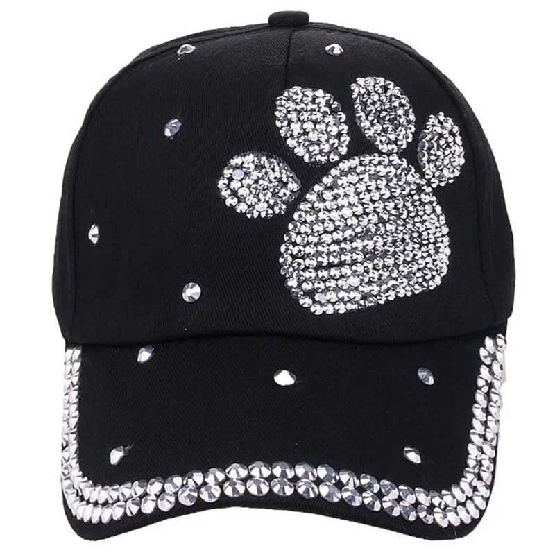 Footprints Printed Luxury Woman Caps Y2K Leisure Hip-Pop Rhinestone Hat Fashion Parent-Child Baseball Cap Outdoor Sports Cap